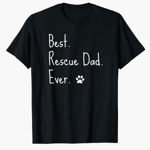 NWOT Animal Rescue Dog Best Dad Ever Paw Love Design T-Shirt - Picture 1 of 1